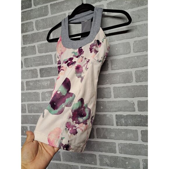 Lululemon Floral Scoop Neck Halter Back Rare Activewear Top Sz Small - Picture 5 of 11